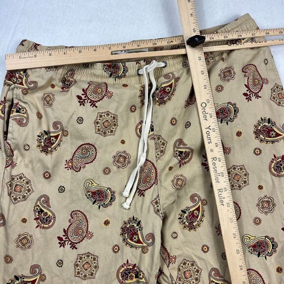Pacsun Mens Slim Drawstring Pants Paisley Streetwear Preppy Casual LARGE FLAW - Picture 6 of 11